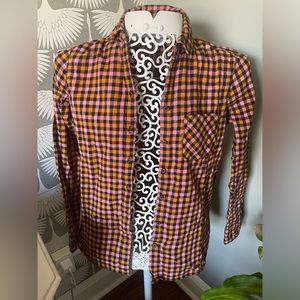 Plaid Flannel Button-down Shirt S